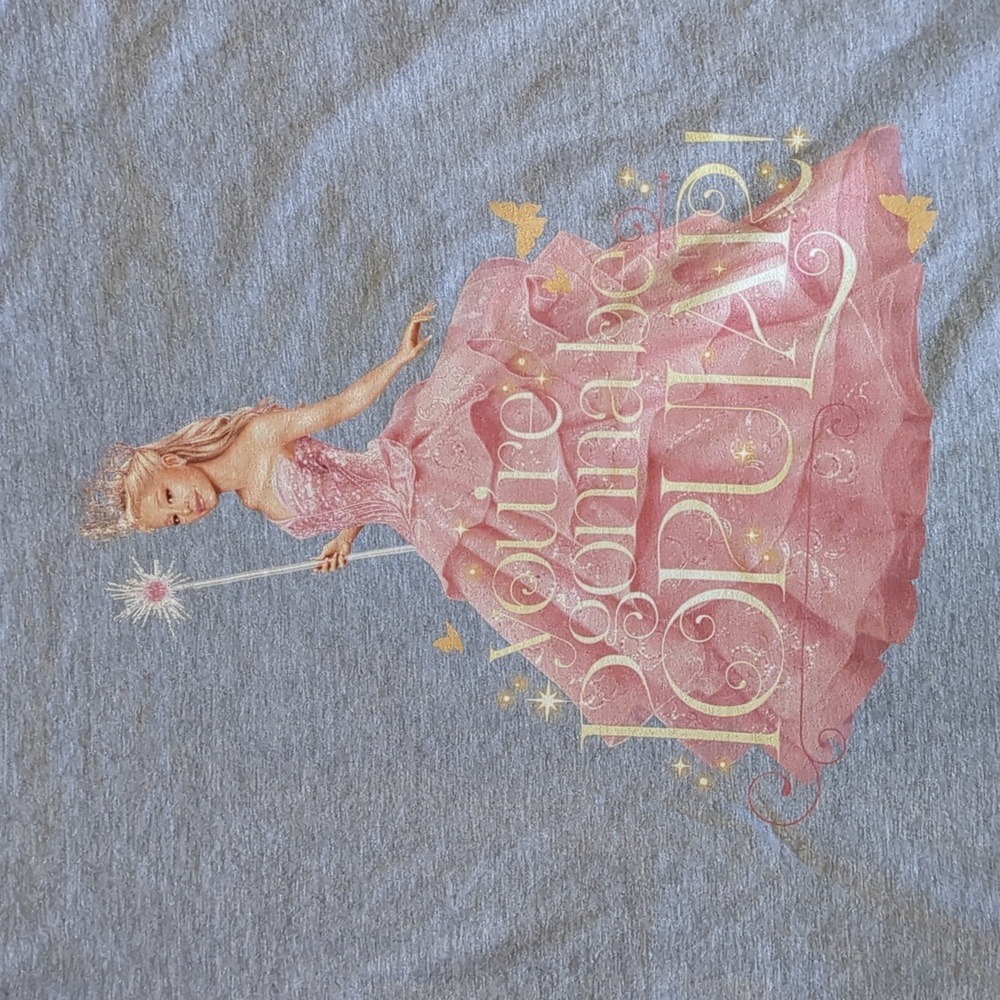 Wicked Movie "Popular" Gray Tee with Ariana Grande As Glinda